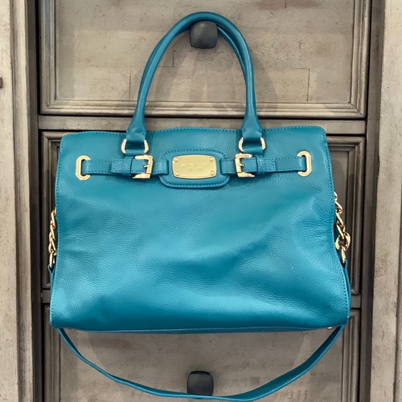 MICHAEL Michael Kors Handbags - Michael Kors Teal Blue Hamilton Satchel